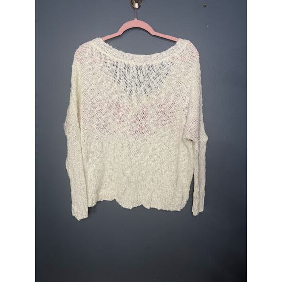 You Knitted Sweater Women's One Size Over sized LOVE Printed on Front Sheer - Picture 3 of 9